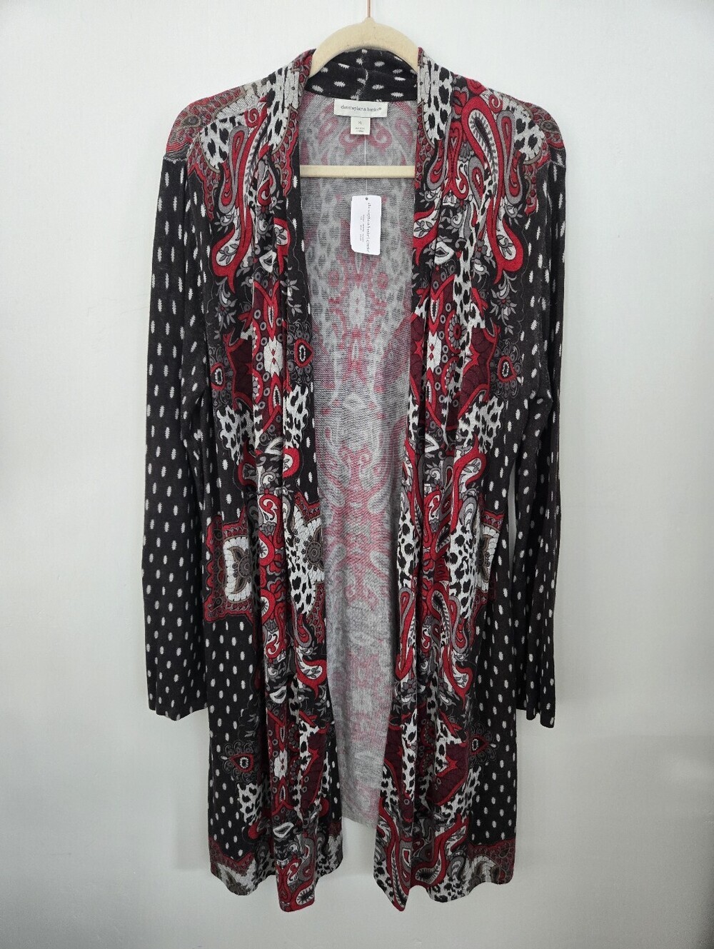 Christopher & Banks Bohemian mixed-print open-front duster cardigan. Size XL.